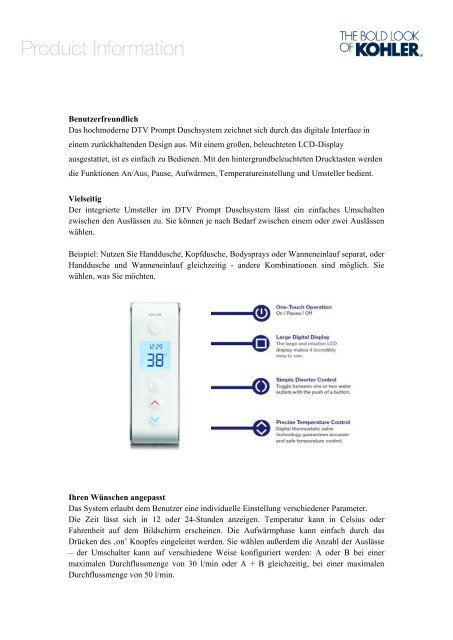 KOHLER PRÄSENTIERT DTV PROMPT DAS ...