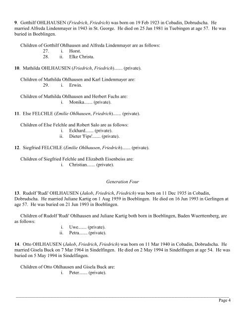 Descendants of Friedrich Ohlhausen Sr. Family ... - of Ohlhausen.ca