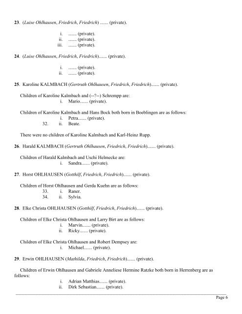 Descendants of Friedrich Ohlhausen Sr. Family ... - of Ohlhausen.ca