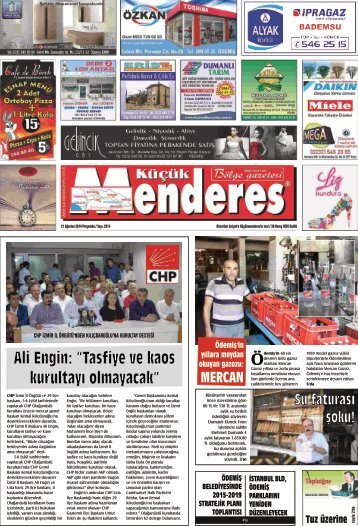 21 Ağustos Tarihli Küçükmenderes Gazetesi