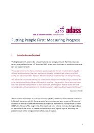 ADASS/ LGA Putting People First survey, National Report May 2009