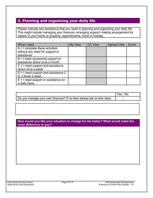 East Sussex Pilot SAQ; TASC Questionnaire (pdf - 512Kb)