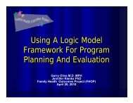 Using A Logic Model Framework For Program Planning And ... - FHOP