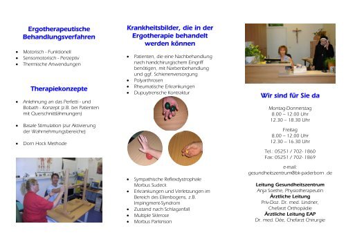 Ergotherapie Gesundheitszentrum Brüderkrankenhaus St. Josef ...