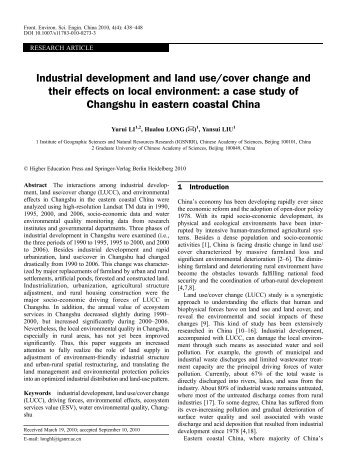 Industrial development and land use/cover change and their effects ...