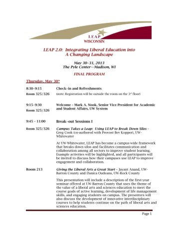 NOW AVAILABLE Final Program for LEAP 2.0 Conference - Liberal ...