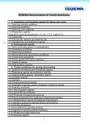 TEGEWA Nomenclature of Textile Auxiliaries