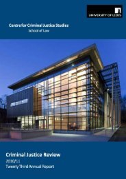 Centre for Criminal Justice Studies CRIMINAL ... - School of Law