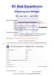 SC Bad Sauerbrunn Einladung zum Zeltlager