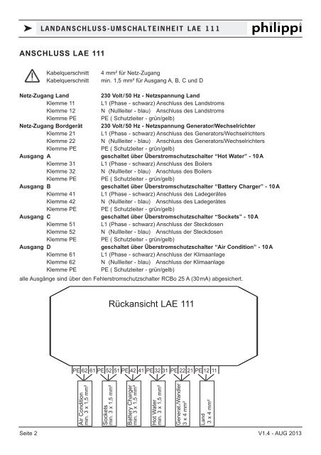 EINBAUANLEITUNG / OWNERS MANUAL EinfÃ¼hrung ... - Philippi