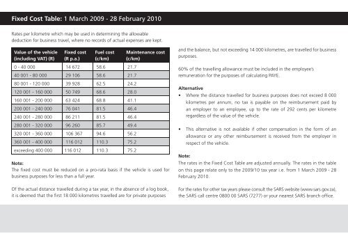 travel expenses sars