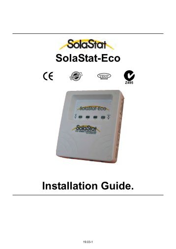 SolaStat-Eco Installation Guide - alpha heating & solar