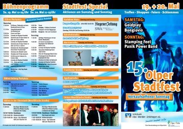 Der Programmflyer zum Download - Stadtfest Olpe 2012