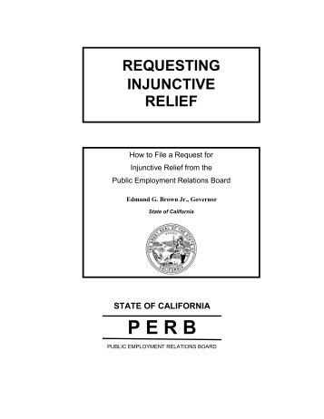 Requesting Injunctive Relief - Public Employment Relations Board