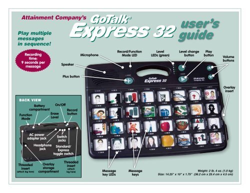 GoTalk Express 32 User s Guide Attainment Company GoTalk Express 32 User s Guide Attainment Company