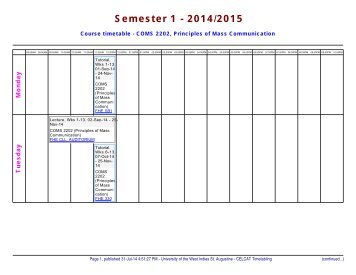 COMS 2202, Principles of Mass Communication ... - UWI St. Augustine