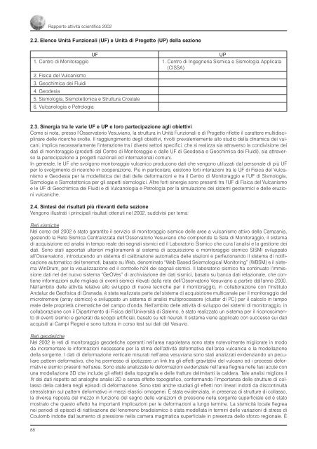 Rapporto sull'Attività Scientifica 2002 - INGV Home Page