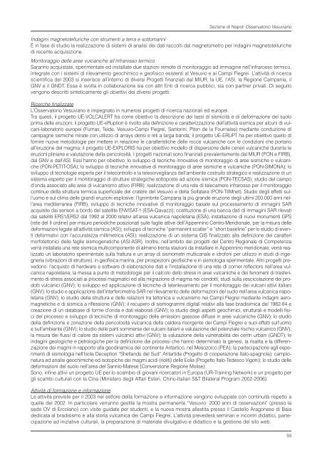 Rapporto sull'Attività Scientifica 2002 - INGV Home Page