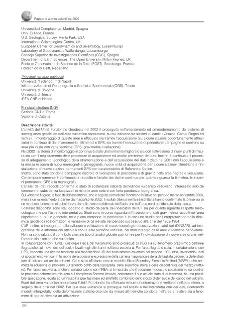 Rapporto sull'Attività Scientifica 2002 - INGV Home Page