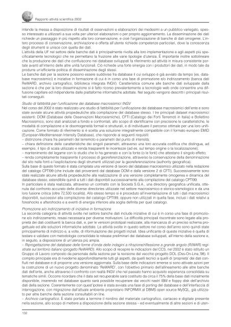 Rapporto sull'Attività Scientifica 2002 - INGV Home Page