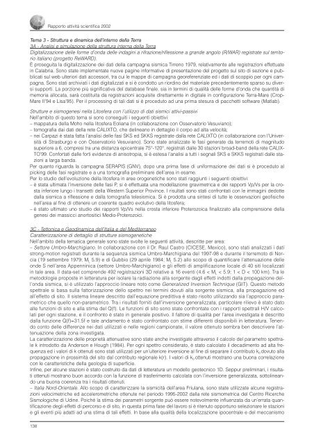 Rapporto sull'Attività Scientifica 2002 - INGV Home Page