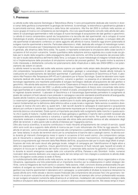 Rapporto sull'Attività Scientifica 2002 - INGV Home Page