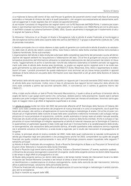 Rapporto sull'Attività Scientifica 2002 - INGV Home Page