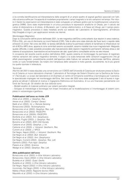 Rapporto sull'Attività Scientifica 2002 - INGV Home Page