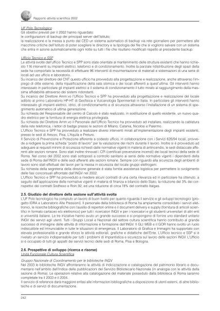 Rapporto sull'Attività Scientifica 2002 - INGV Home Page