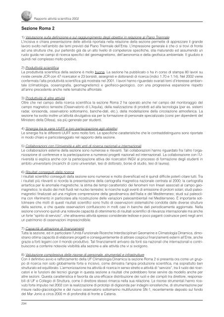 Rapporto sull'Attività Scientifica 2002 - INGV Home Page