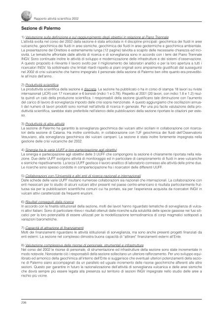 Rapporto sull'Attività Scientifica 2002 - INGV Home Page