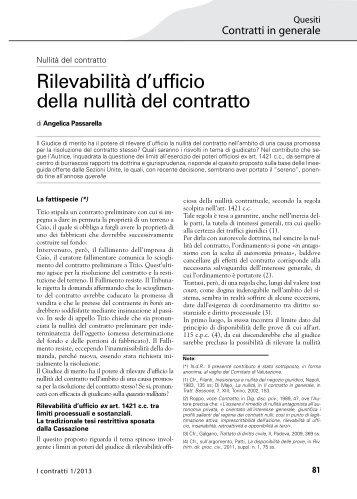 RilevabilitÃ  d'ufficio della nullitÃ  del contratto - Studio Legale Riva