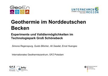 G th i i N dd t h Geothermie im Norddeutschen Becken - ETI-Brandenburg