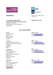 List of participants Seminar 2013.pdf - EuroCRIS