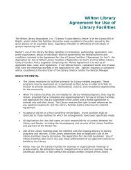 Wilton Library Agreement for Use of Library Facilities