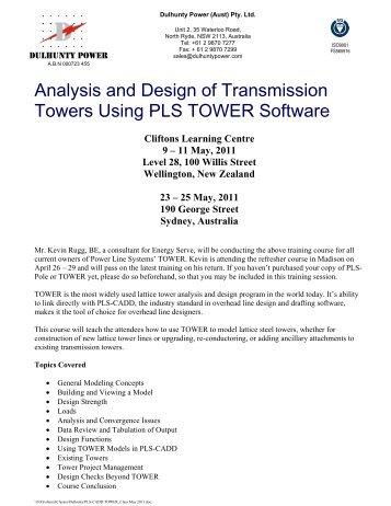 Analysis and Design of Transmission Towers Using PLS TOWER ...