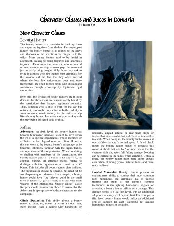 New Character Classes and Races - The Grey Elf's Lair