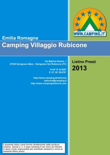 Camping Villaggio Rubicone Emilia Romagna - Camping.it