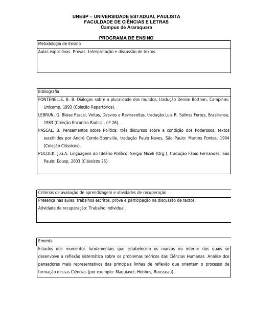 2012 - Faculdade de CiÃªncias e Letras - Unesp