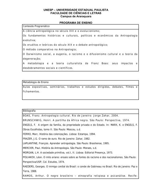 2012 - Faculdade de CiÃªncias e Letras - Unesp