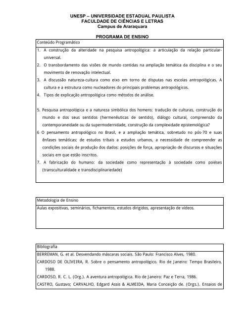 2012 - Faculdade de CiÃªncias e Letras - Unesp