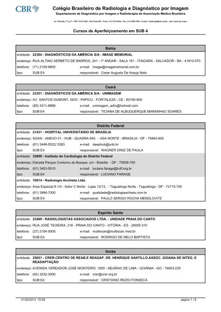 Cursos de AperfeiÃ§oamento em SUB 4 - Unimagem