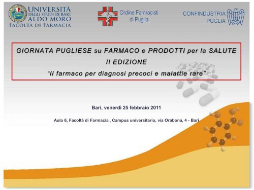 FACOLTÃ DI FARMACIA - Farmacia - UniversitÃ  degli Studi di Bari