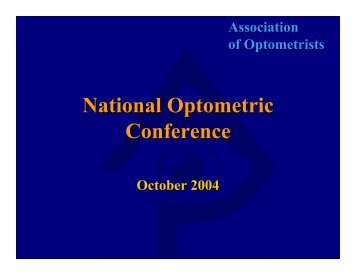 Tess Green's presentation - Association of Optometrists