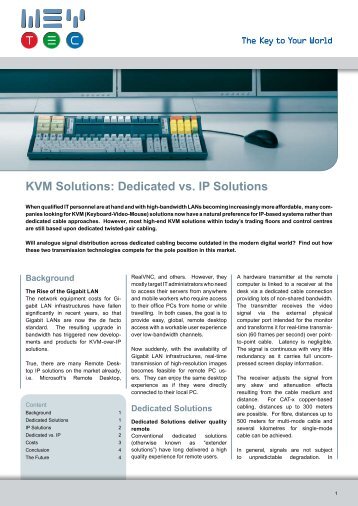 KVM Solutions: Dedicated vs. IP Solutions - WEY TEC