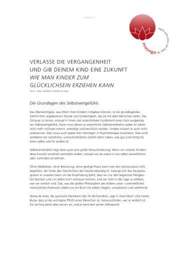 verlasse die vergangenheit und gib deinem kind eine ... - svayoga