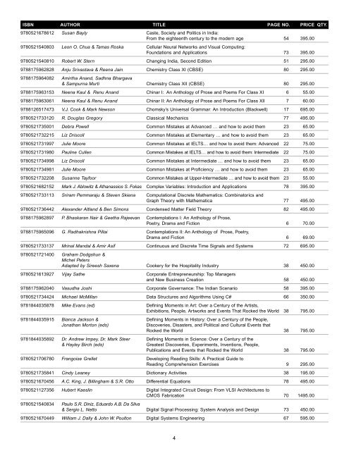 orderform 2010 final.pmd - Cambridge University Press India