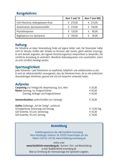 Enzensberger Sportmedizin-Tage 7. 19. - 22. September 2013 - Spitta