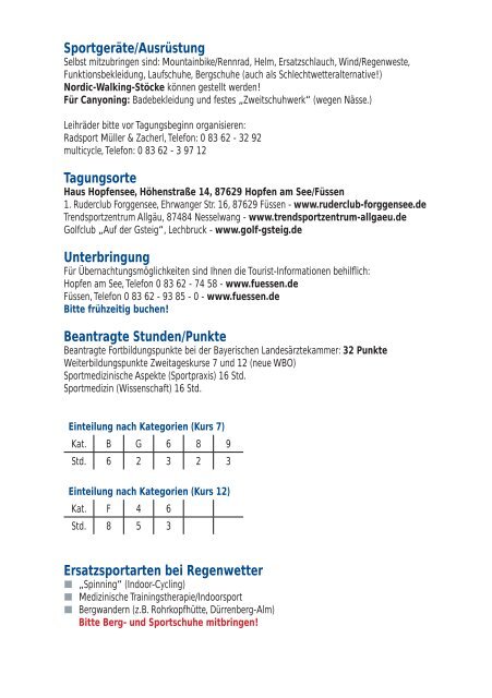 Enzensberger Sportmedizin-Tage 7. 19. - 22. September 2013 - Spitta