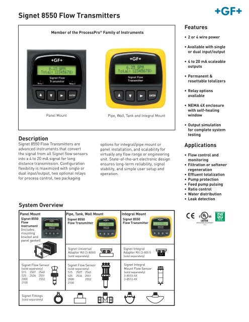 Signet 8550 Flow Transmitters - Texas Aquatic Supply